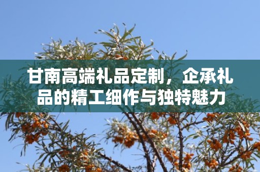 甘南高端礼品定制，企承礼品的精工细作与独特魅力